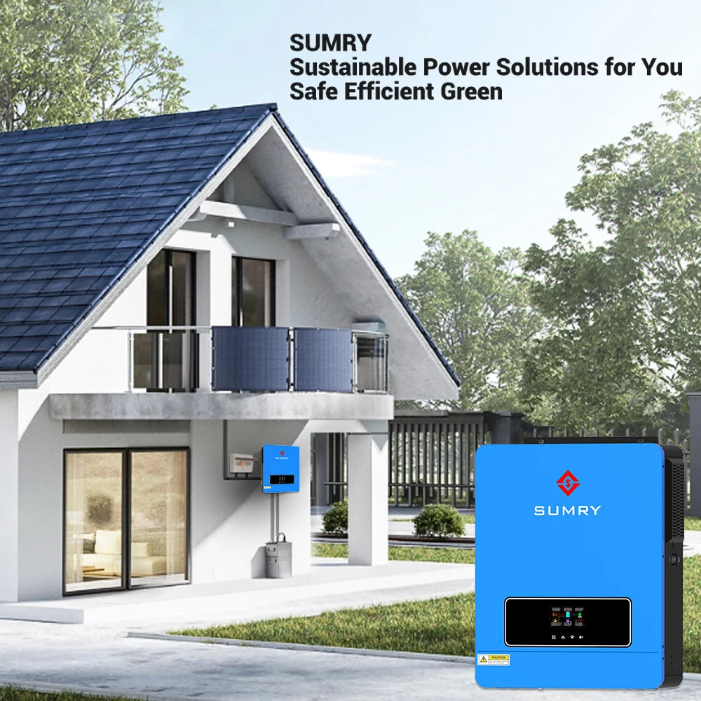 Sumry 3600w Hybrid Solar Inverter 110/120v 24v Dual Output with MPPT 120A 50/60hz Pure Sine Wave Home Inversor