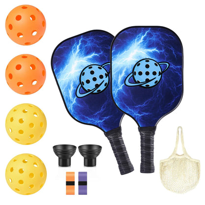Carbon Fiber Pickleball Paddles Set of 2 USAPA Approved Polypropylene Honeycomb Outdoor Sports Portable Ball Racket Carry Bag
