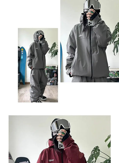 John snow 2024 New Male female couple Single and double board Ski suit set Loose type waterproof keep warm Ski pants ski jackets