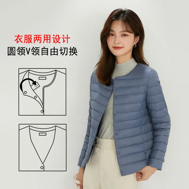 Top Grade 90% White Duck Down Women Ultra Lightweight Packable Line Jackets 2023 New Autumn Winter Keep Warm Puffer Coats