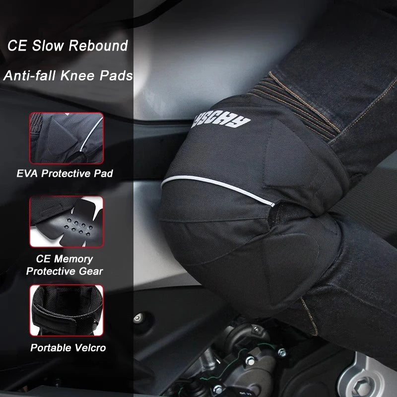 LYSCHY Motorcycle Knee Pads Summer Breathable Protective Motocross Kneepad Night Reflective Motorbike Racing Guards Protection