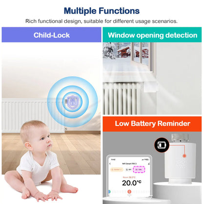 EZAIOT Tuya ZigBee Smart TRV Thermostatic Valve Thermostat Radiator Actuator Temperature Controller Voice Alexa Google Home Alic