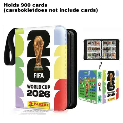 2026 World Cup Football Star Ronaldo Messi Mbappé 400/900pcs Album Book Folder Card Slots Collections Zipper Card Binder Holder