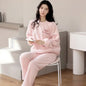 Warm Sleepwear for Winterthickened Warm Flannel Pajamas Student Long Sleeve Cartoon Ladies Loungewear Setpajamas Woman Offer