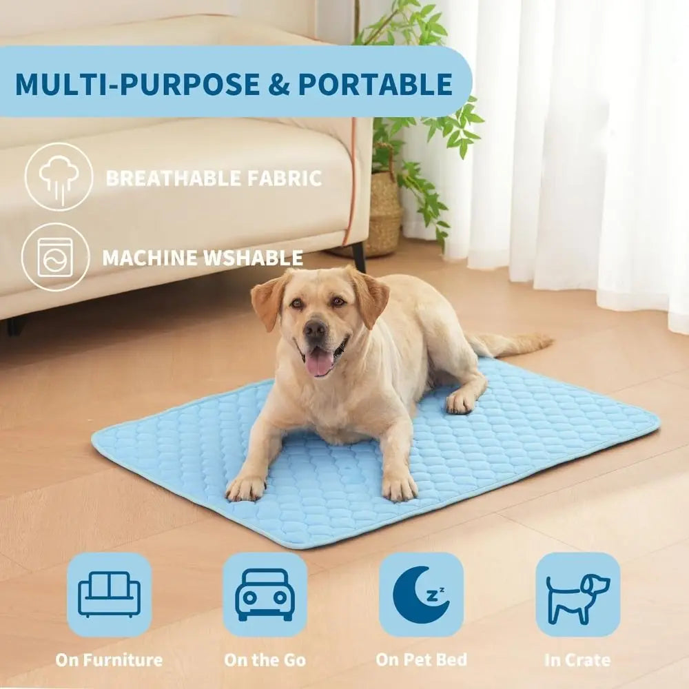 Dog Cooling Mat Summer Pad Mat For Dogs Cat Ice Silk Blanket Sofa Breathable Pet Dog Bed Summer Washable For Small Large Dog Cat
