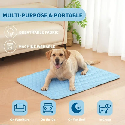 Dog Cooling Mat Summer Pad Mat For Dogs Cat Ice Silk Blanket Sofa Breathable Pet Dog Bed Summer Washable For Small Large Dog Cat