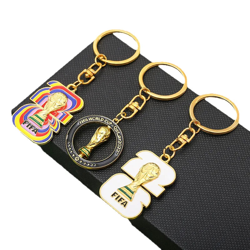 2026 FIFA World Cup Enamel Metal Keychain, UV Printed Soccer Key Ring, Football Fan Souvenir, Car Bag Pendant, Sports Gift