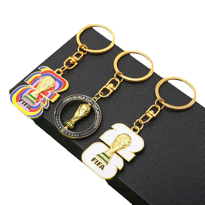 2026 FIFA World Cup Enamel Metal Keychain, UV Printed Soccer Key Ring, Football Fan Souvenir, Car Bag Pendant, Sports Gift