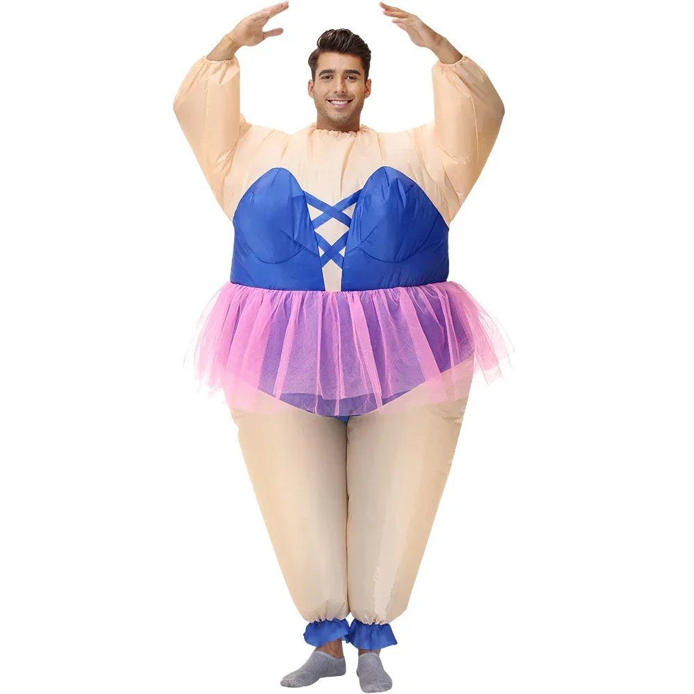 custom Adult Sumo Ballet Clown Inflatable Costumes Purim Halloween Christmas Anime Cosplay Costume Scary Mascot Party Dress ZML