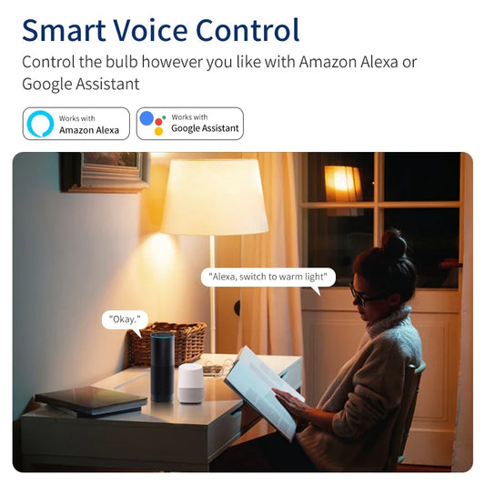 Tuya WiFi Smart Bulb RGB LED Light Bulbs 220V 110V 10W 15W 20W E27 LED Lamp Smart Life APP Alexa Google Home Alice Voice Control