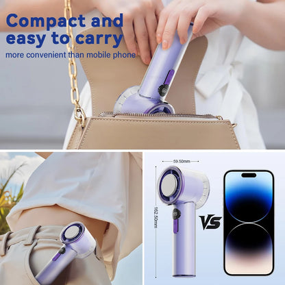 3600mAh Handheld Turbo Fan Portable Air Cooling Fan 199 Wind Speeds Adjustable Outdoor Personal Student Handheld Ice Fan