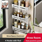1pc Non-Drill Aluminum Bathroom Storage Rack - Wall-Mounted Corner Shelf for Shampoo, Makeup, and Accessories