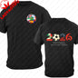 Men's 100% Cotton 2026 Soccer Football T-Shirt USA Canada Mexico Casual Sports Fan Print Short Sleeve Top Oversized T Shirt