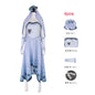 Bride Emily Cosplay Costume Wig Zombie Ghost Emily Blue Printed Dress Gothic Clothing Halloween Party Princess Dress Suit