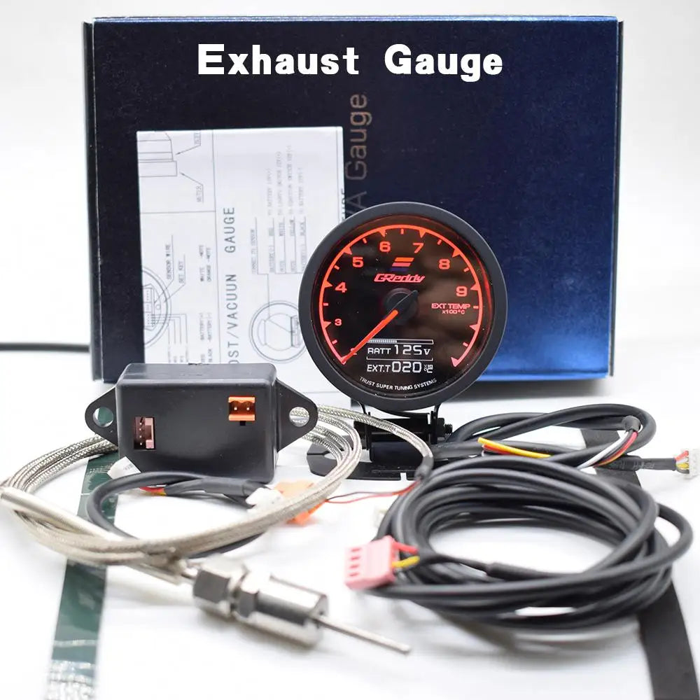 7 Color Car GReddi LCD Digital Display Turbo Boost Water Temp Oil Temp Oil Press Racing Meter Fuel Pressure Air Fuel Ratio Gauge