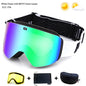 Ski Goggles with Magnetic Double Layer Yellow Lens Skiing Anti-fog UV400 Snowboard Goggles Men Women Ski Glasses Eyewear Set