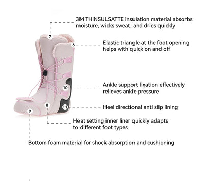VECTOR Professional Women Man Ski Shoes Warm Waterproof Snowboard Boots Non-slip Leather Breathable Snow Ski Boots Ski Equipment