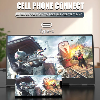 MUCAI N140-S36 Portable Display 14 Inch 60Hz Resolution 1366*768 TN Panel 250cd/㎡ Brightness 3ms Response Portable MonitorComputer MonitorsGoWisse.com