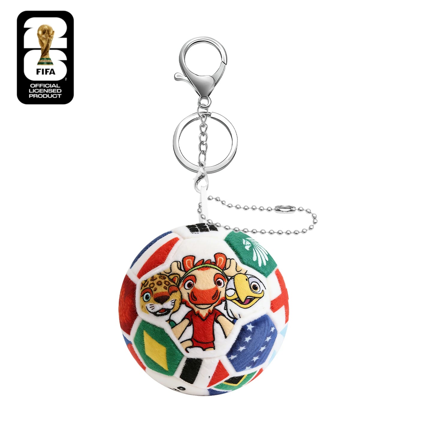 Official Authentic 2026 FIFA World Cup Soccer Ball Plush Keychain, World Cup Soccer Ball Backpack Charm, Rearview Mirror Pendant