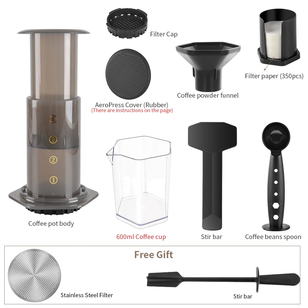 New 250ml Espresso Coffee Maker Machine Portable Cafe French Press Coffee Pot With Filter Paper Kit Bar Set For AeroPres