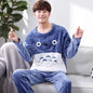 Winter Men's Pajamas Homewear Suit New Coral Fleece Warm Long-Sleeved Spring, Autumn and Winter Models of Men's Flannel Homewear