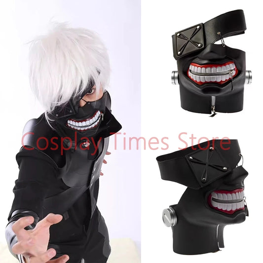Tokyo Ghoul Mask Anime Kaneki Ken Cosplay Masks Halloween Party Masks Cosplay Ghoul Kinkiken Zipper Mouth Mask Scary Masque