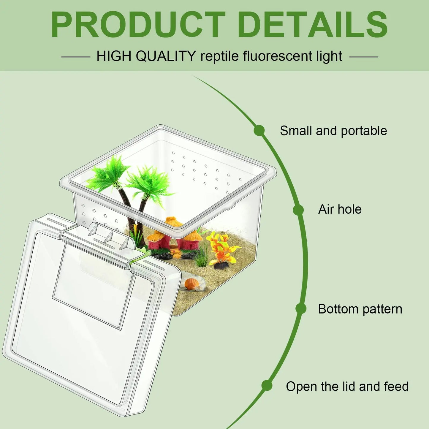 10Pcs Insect Spider Terrariums Breeding Box Hatching Container Small Reptile Scorpion Centipede Acrylic Breeding Box