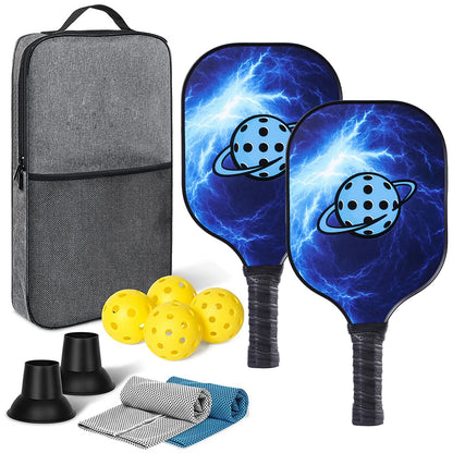 Carbon Fiber Pickleball Paddles Set of 2 USAPA Approved Polypropylene Honeycomb Outdoor Sports Portable Ball Racket Carry Bag