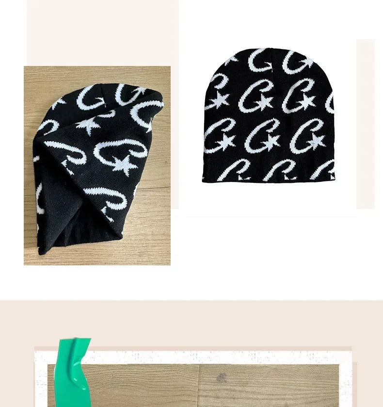 Couple Knitted Caps Hip-hop Trendy Beanie Hat 2024 Letter Jacquard Women Male Winter Hot Girl Warm Knitted Hat Balaclava Beanies