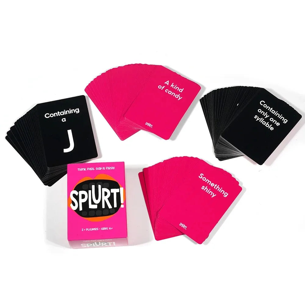Splurt! Think Fast Say It First! Portable Party Card Travel Game Pink Board Game Birthday Gifts