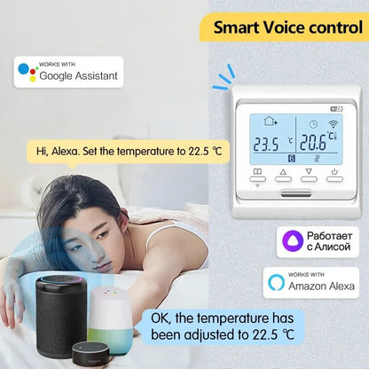 WiFi Smart Tuya Thermostat for Electric Floor Heating Water/Gas Boiler Temperature Remote Controller with Google Home & Alexa