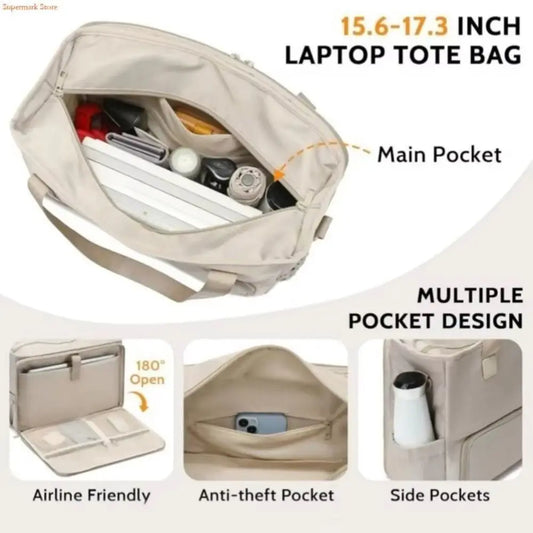 2 in 1 Lunch Tote Bag for Women Insulated Large Capacity 15.6 Inch Laptop Bag Lunch Compartment Computer Handbag Office