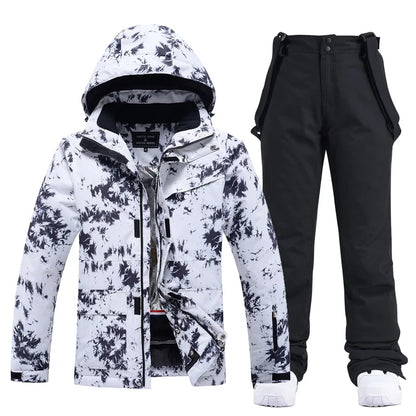 New Fashion Letter Women Ski Suit Winter Windproof Waterproof Snowboarding Jacket and Pants Snow Walking Clothes Female Snowsuit