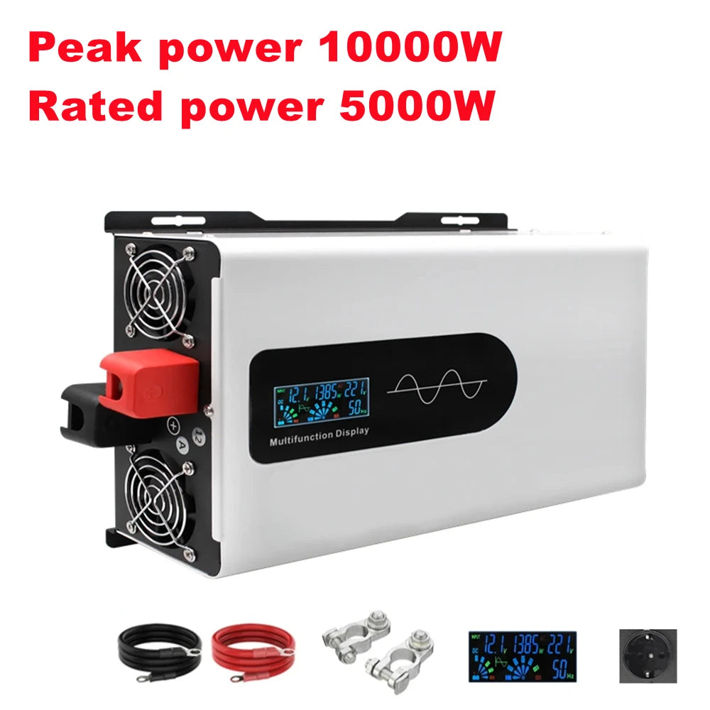 8000W 10000W 12000W Pure Sine Wave Inverter 12V 24V 48V 60V To AC 220V 110V Car Power Inverters Solar Off Grid Inverters