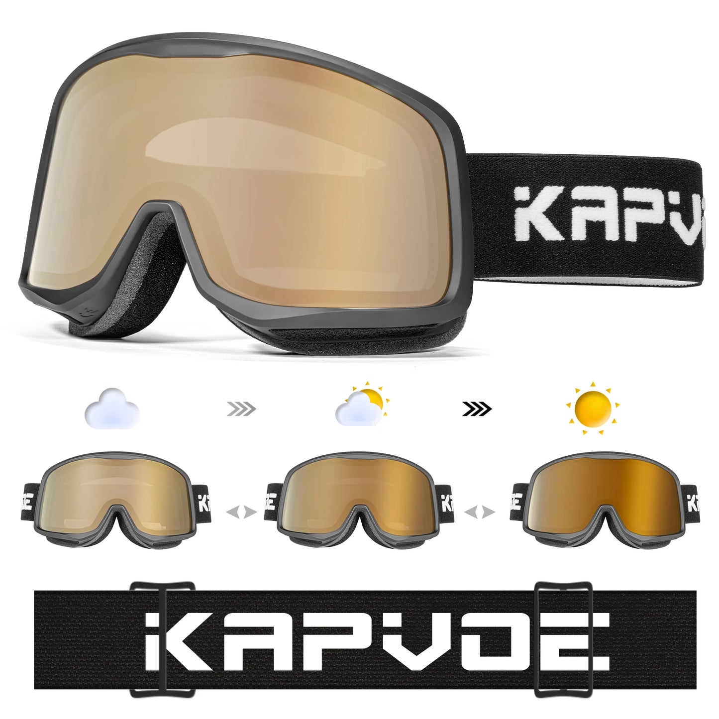 KAPVOE Sale OTG Photochromic Ski Snowboard Goggles Women Men Outdoor Sports Skiing Eyewear UV 400 Winter Snow Protection Glasses