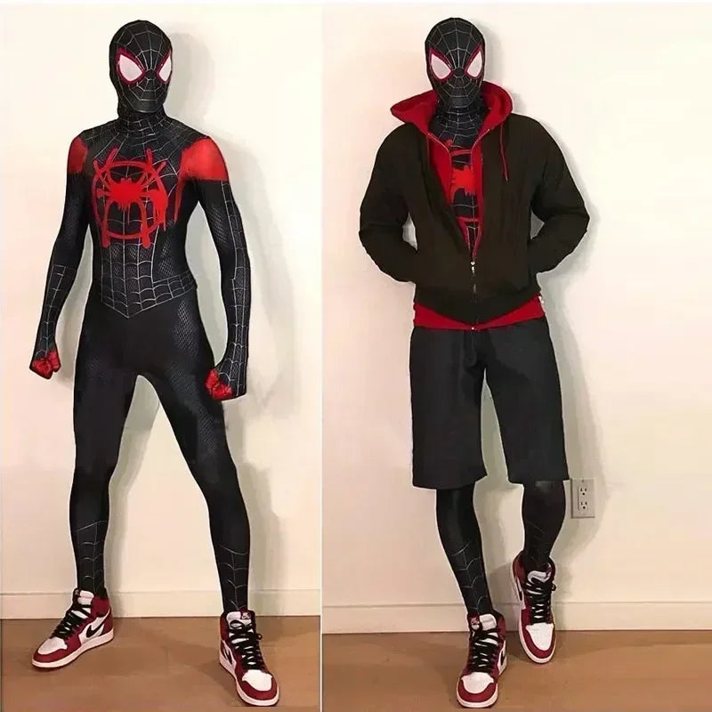 2024 For Adult Anime Spider Man Across The Spider-Verse Cosplay Costume Miles Morales Superhero Jumpsuit
