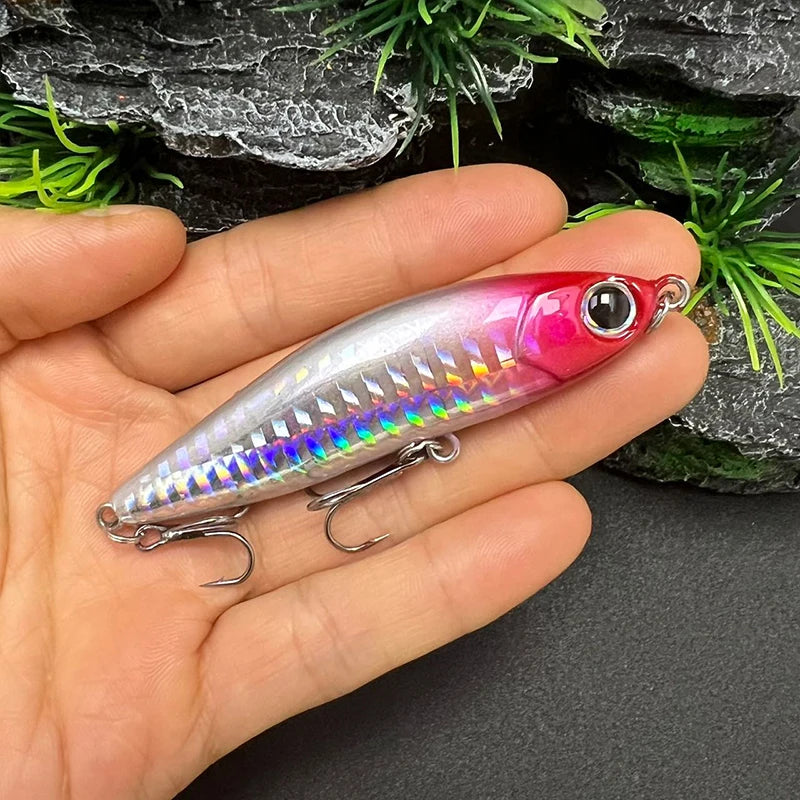 70mm 14g Pencil Fishing Lure Sinking Stickbait 3D Eyes Artificial Bait Long Casting Minnow Wobbler Bass Pike Fishing Tackle
