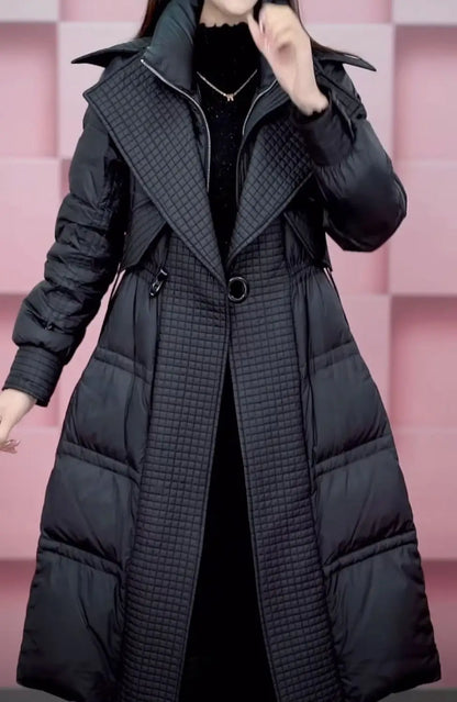 Fashion Long Down Jacket Women Overcoat 2025 New Autumn Winter Slim Thick Parker Coat Female Warm Casual White Duck Down Coats