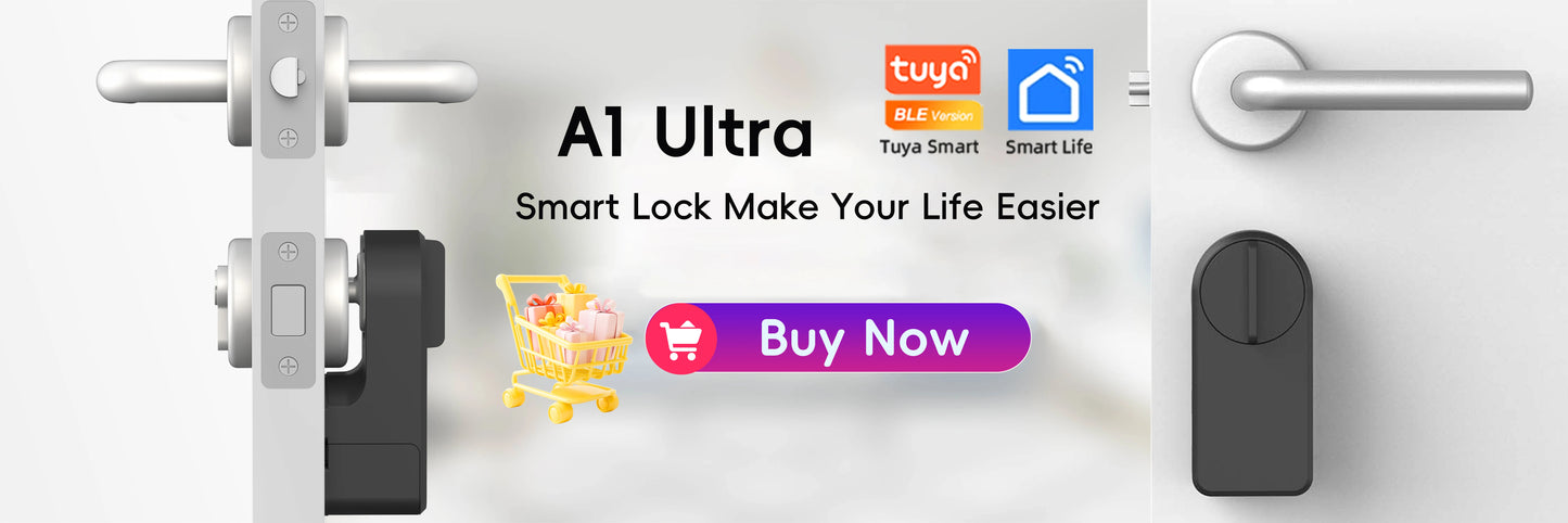 RAYKUBE A1 Pro Tuya BEL Smart Door Lock Set with Fobs/ Keypad/ Smart Key Tuya Remote Unlock Work with Alexa Google Assistant