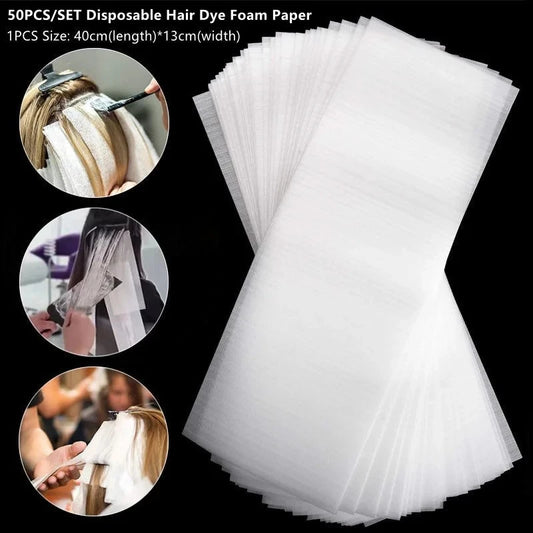 50PCS/100PCS Disposable Hair Dye Foam Paper Professional Hair Coloring Highlighting Strips Tools