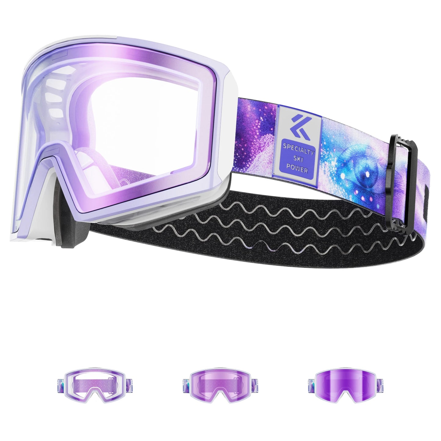 Kapvoe Photochromic Ski Goggles Magnetic Anti-Fog Lenses UV400 Protection Men Women Ski Goggles Winter Sports Eyewear