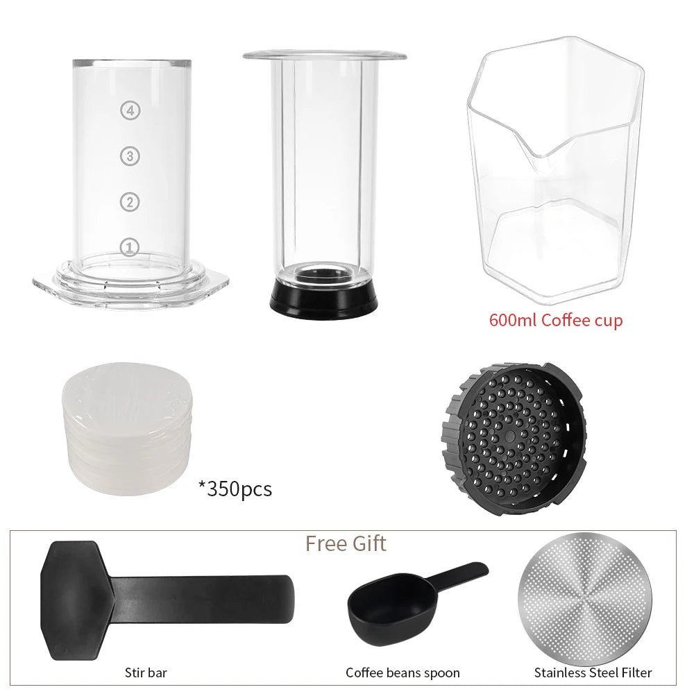 New 250ml Espresso Coffee Maker Machine Portable Cafe French Press Coffee Pot With Filter Paper Kit Bar Set For AeroPres
