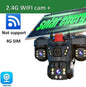 8K 15MP Three Screen 10X Zoom Wifi Surveillance Camera V380 Pro 4G Camera Solar Outdoor Waterproof Battery Security CCTV Solar