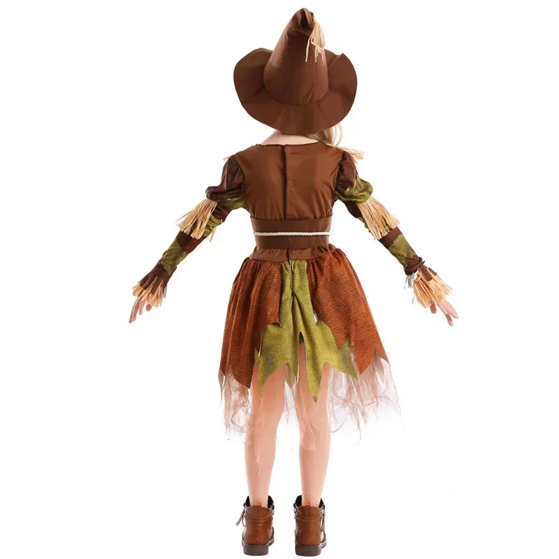 custom Halloween Kid Scarecrow Scary Costume Purim Boy Girl Movie Scarecrow Ghost Killer Cosplay Children's Day Performance ZML