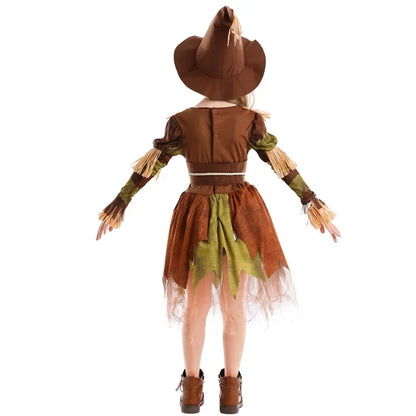 custom Halloween Kid Scarecrow Scary Costume Purim Boy Girl Movie Scarecrow Ghost Killer Cosplay Children's Day Performance ZML