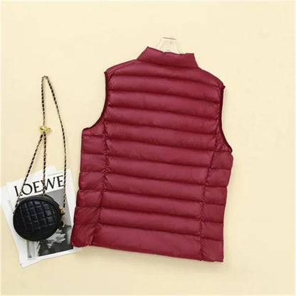 Plus Size 6XL 7XL 8XL Women Sleeveless Down Jacket 2024 New Autumn Winter Female Ultra Lightweight Packable Down Vest Coat