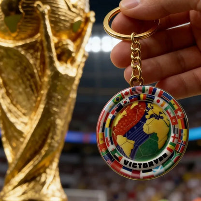 2026 FIFA World Cup Enamel Metal Keychain, UV Printed Soccer Key Ring, Football Fan Souvenir, Car Bag Pendant, Sports Gift