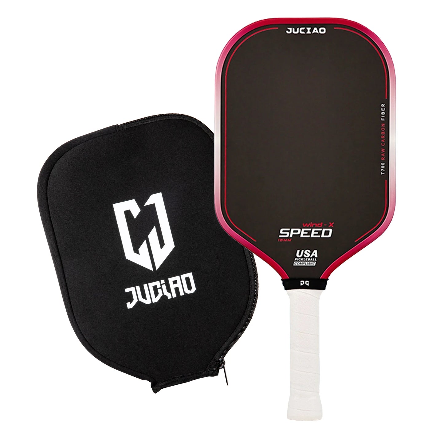 JUCiAO Gen3 Thermoformed T700 Raw Carbon Fiber Pickleball Paddle For Power & Spin (16MM)