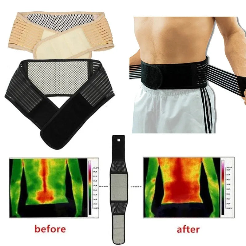 1Pcs Adjustable Neoprene Double Pull Lumbar Support Lower Back Belt Brace Pain Relief Band Waist Belt