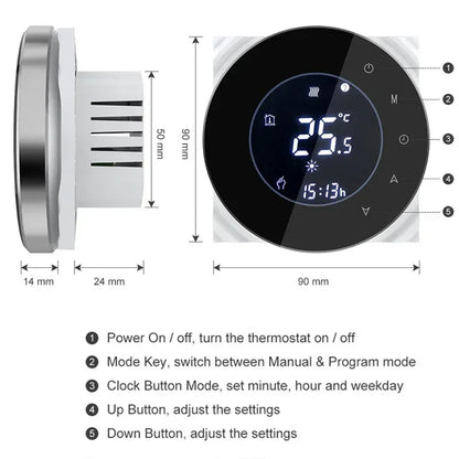 Smart Touch WIFI Thermostat LCD Screen Water Heating Electirc Floor Heating Water Gas Boiler Temperature Controller Google Home